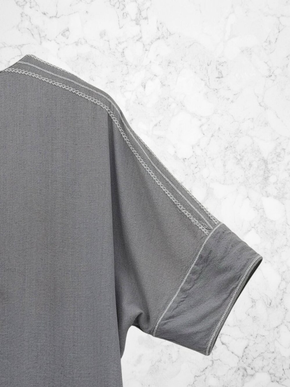 Billy Reid Silk Fishbone Stitch Midi Dress Grey M - Picture 6 of 6